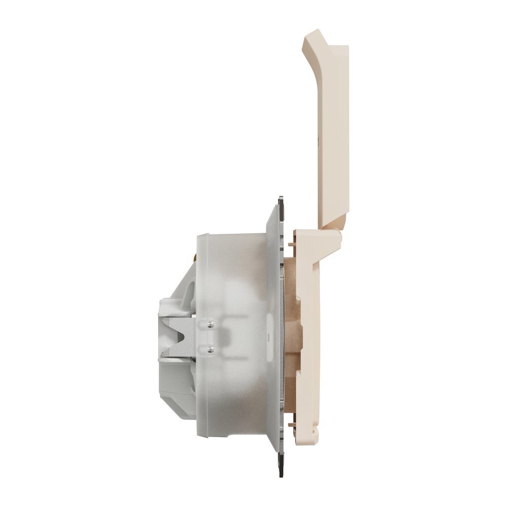 Розетка Schneider Sedna Design бежева 1-на з заземленням з шторками з кришкою IP44 ( SDD212024 )